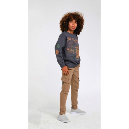 04-14 Years Old Boy Anthracite Color Sweat