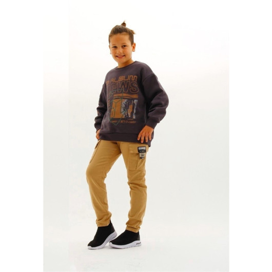 04-14 Years Old Boy Anthracite Color Sweat