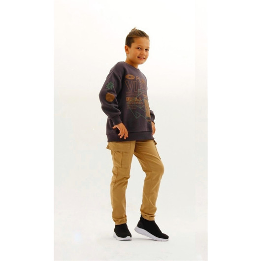 04-14 Years Old Boy Anthracite Color Sweat