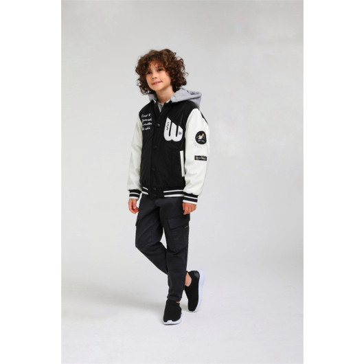 04-14 Years Old Boy Black Color Cargo Pocket Trousers