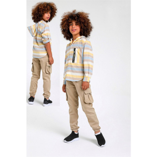 04 - 14 Years Boys Mink Cargo Pocket Trousers