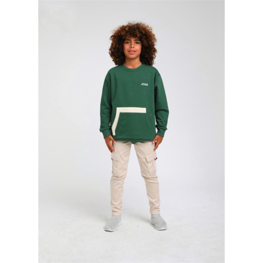 04-14 Years Old Boy Mink Color Cargo Pocket Trousers
