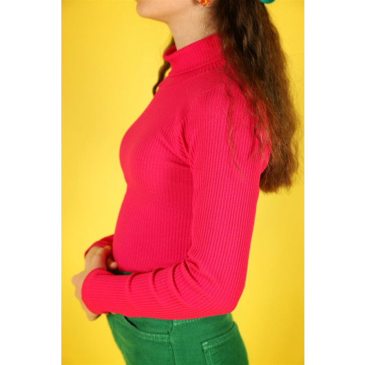 05-14 Years Old Camisole Turtleneck Girl Fuchsia Sweat