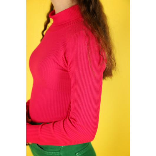 05-14 Years Old Camisole Turtleneck Girl Fuchsia Sweat