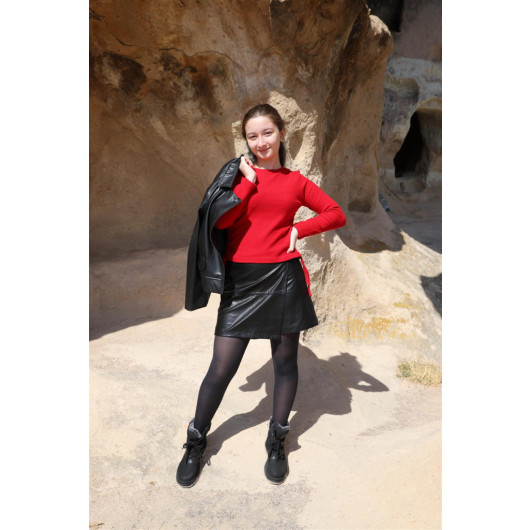 Black leather skirt outlet 14