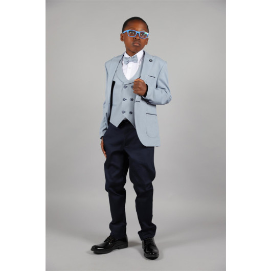 09 - 14 Years Boys Gray Suit