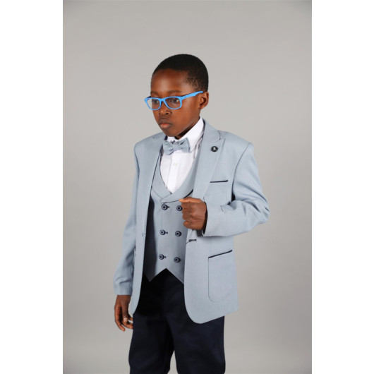 09 - 14 Years Boys Gray Suit