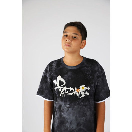 09-14 Age Boy Black Daisy T-Shirt