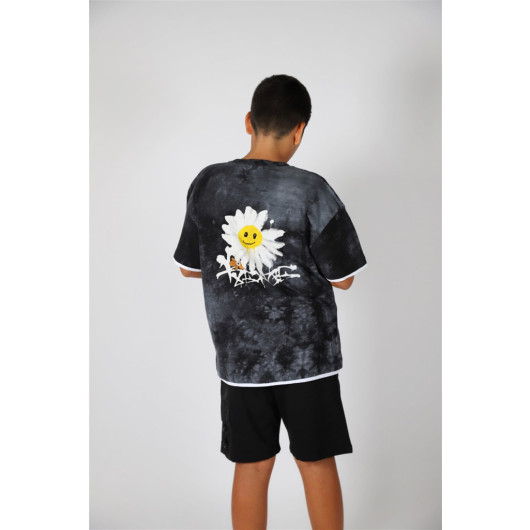 09-14 Age Boy Black Daisy T-Shirt