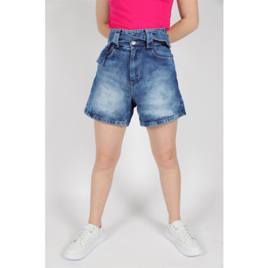 09-14 Years Old Girl's Denim Shorts