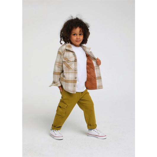 12 Months - 5 Years Baby Boy Olive Green Color Cargo Pants