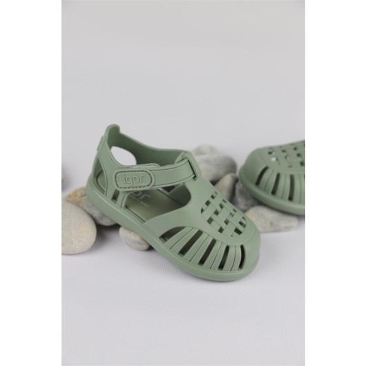 Number 22 - 27 Igor Tobby Solid Green Sandals