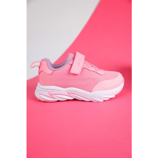 حذاء رياضي مضيء باللون الزهري بمقاسات بين 22 - 35
