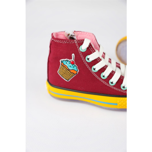 Size 26 - 35 Girls Claret Red Dustin Cookie Converse Shoes