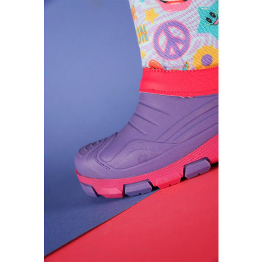 Size 28-33 Girl's Alaska Funny Waterproof Boots