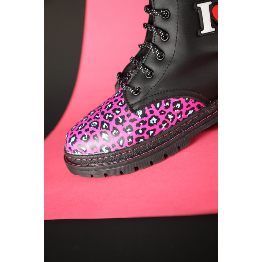 Size 31-35 Dudino Girls Black Max Leo Boots