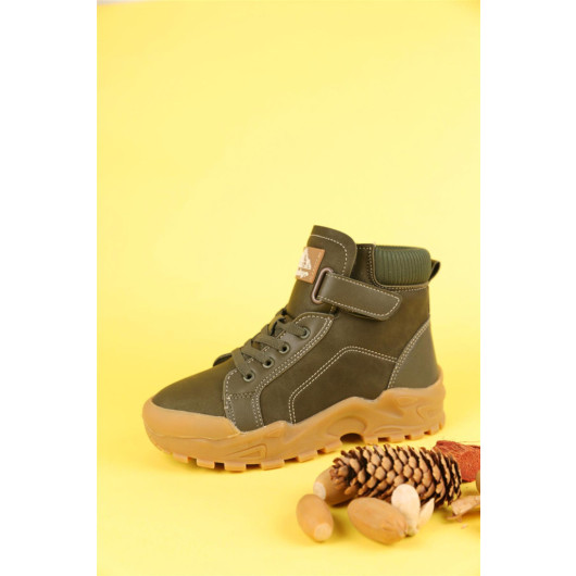 Size 31-35 Boy's Khaki Color Pinocchia Baku Boots
