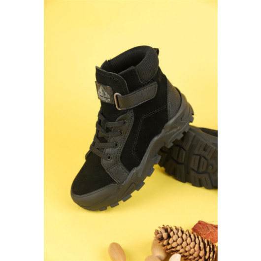 Size 31-35 Boy's Black Color Pinocchia Baku Boots