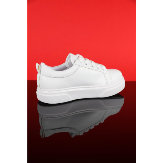 Number 31 - 35 Girls White Sneaker Shoes