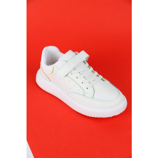32-37 Number Unisex Vicco Latte White Sneakers