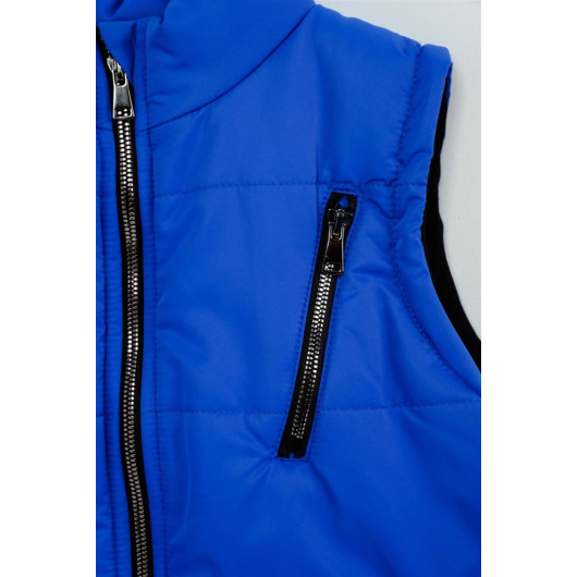 Boy's Zippered Blue Vest
