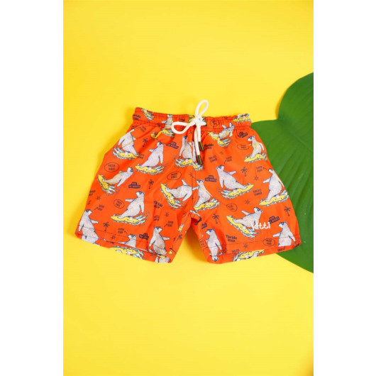 Boy's Orange Beach Shorts