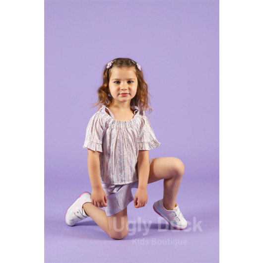 Girl's Lilac Shorts Set