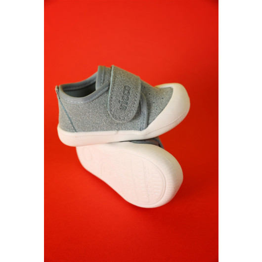 حذاء خطوات المشي الأولى للأولاد حديثي الولادة لون أزرق