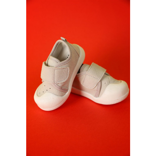 حذاء خطوات المشي الأولى للأطفال مناسب للجنسين لون رمادي