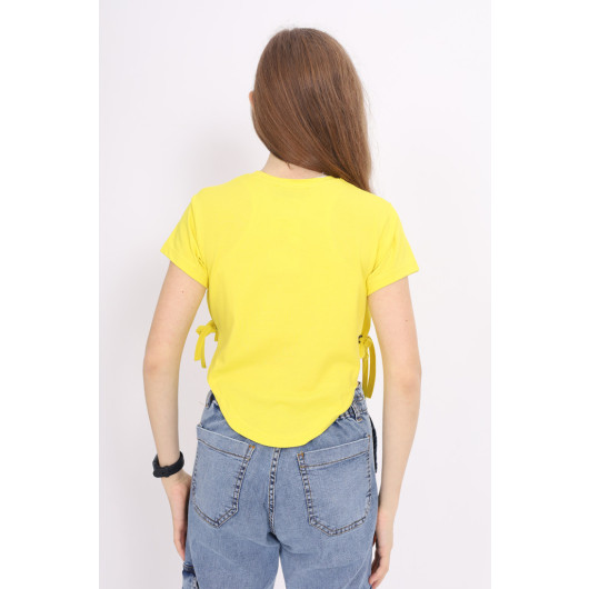 Girl's Lace-Up Crop T-Shirt 9-14 Years
