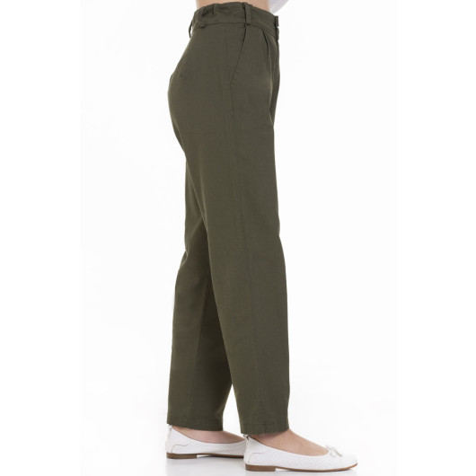 Girls' Adjustable Waist Gabardine Trousers 9-14 Years