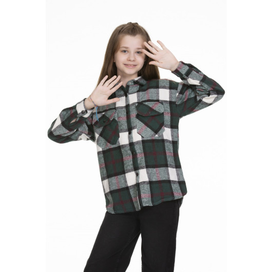 Girls Plaid Shirt Wide Mold 9-14 Age
