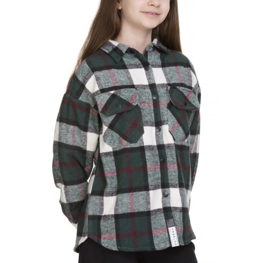 Girls Plaid Shirt Wide Mold 9-14 Age