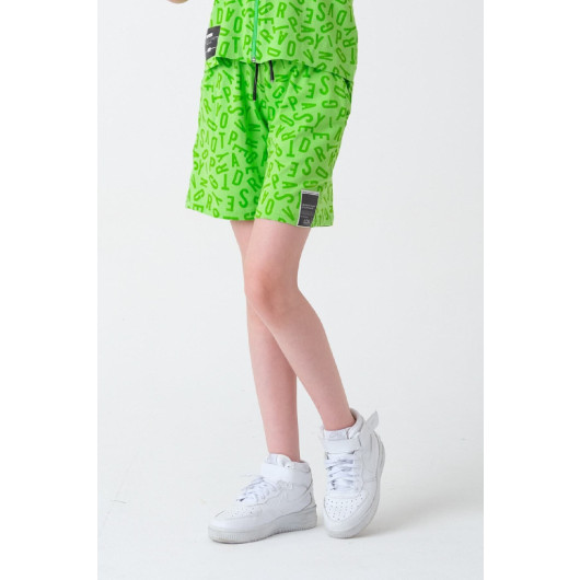 Girl's Letter Printed Shorts 7-14 Years