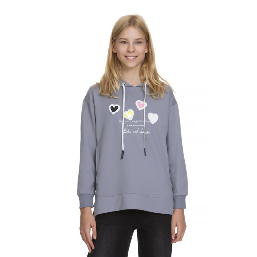 Girl Heart Printed Sweatshirt 9-14 Years