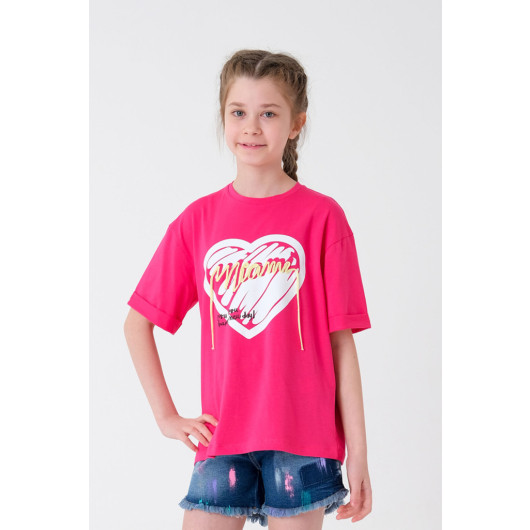 Girl's Heart Printed T-Shirt 8-14 Years