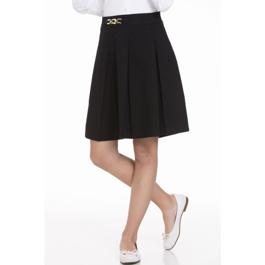 Girl's Pleated / Buckled Gabardine Skirt 9-14 Years