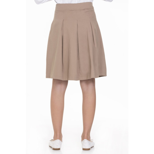 Girl's Pleated / Buckled Gabardine Skirt 9-14 Years