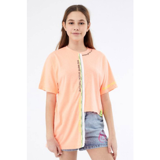 Girl Collar Printed T-Shirt