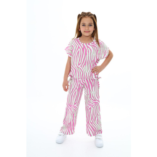 Girls' Two-Piece Zebra-Patterned Set, Size 6-13