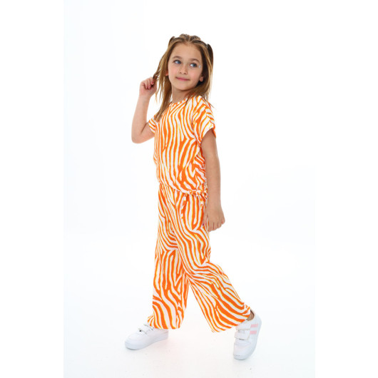 Girls' Two-Piece Zebra-Patterned Set, Size 6-13