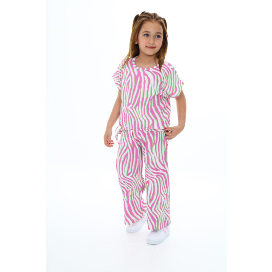 Girls' Two-Piece Zebra-Patterned Set, Size 6-13