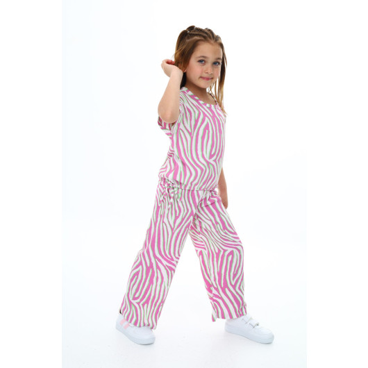 Girls' Two-Piece Zebra-Patterned Set, Size 6-13