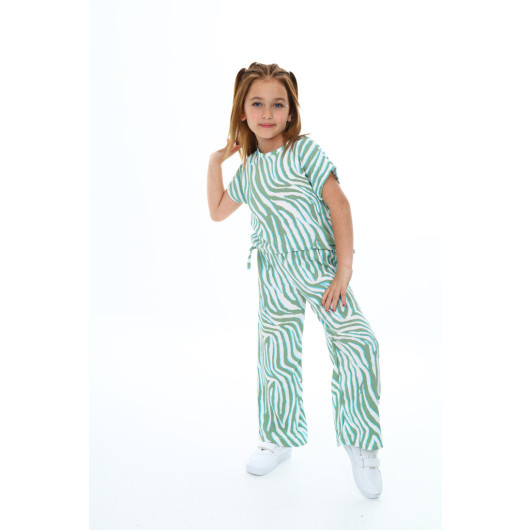 Girls' Two-Piece Zebra-Patterned Set, Size 6-13