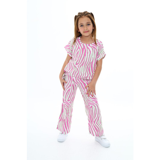 Girls' Two-Piece Zebra-Patterned Set, Size 6-13