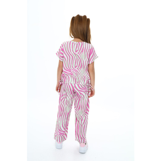 Girls' Two-Piece Zebra-Patterned Set, Size 6-13