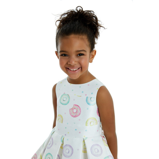 Girls' Dress Decorated With Donette Design