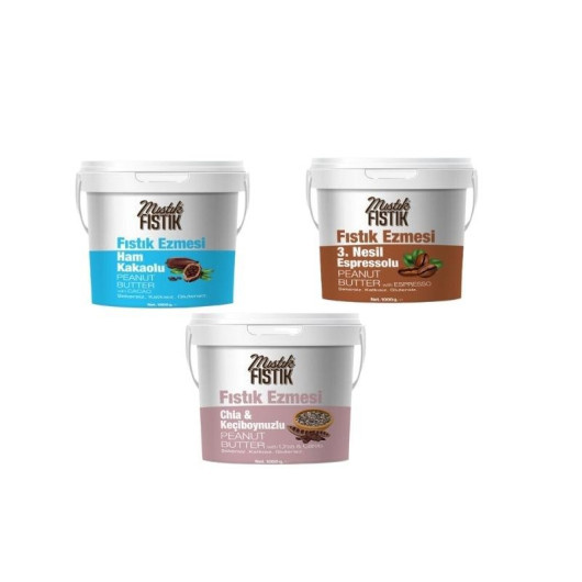 Set Of Peanut Butter Flavors (Cocoa + Shea Carob + Espresso) 3 Packages X 1 Kilo
