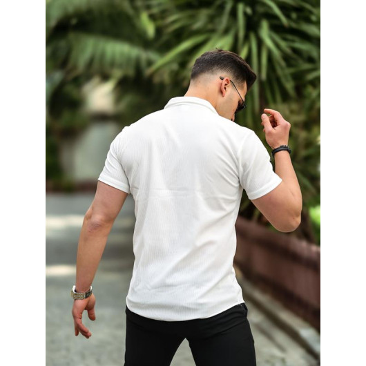 Ribbed Fit Shirt - White