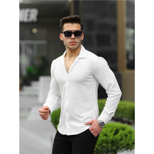 Wafer Pattern Shirt - White